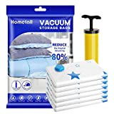 Premium Reusable Vacuum Storage Bags with Hand Pump, Jumbo 6 pack (40"X30"), Durable Compression Bags for Clothes Blankets Comforters Pillows, Double Zip Seal & Leak Valve