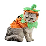 ANIAC Pet Pumpkin Costume Cat Halloween Hat Cloak Sets Puppy Poncho Dog Halloween Cosplay for Kitty Small Medium Sized Dog
