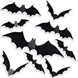 60PCS Halloween 3D Bats Decoration 2021 Upgraded, 4 Different Sizes Realistic PVC Scary Black Bat Sticker for Home Decor DIY Wall Decal Bathroom Indoor Hallowmas Party Supplies