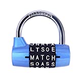 Gym Locker Lock Combination Lock5 Letter LockCombination PadlockLocker LockPadlock Lock Combination Lock for LockerDirectional Lock Letter Lock Combination for Outdoor Fence (Blue)