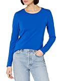 Amazon Essentials Women's Classic-Fit Long-Sleeve Crewneck T-Shirt, Bright Blue, Large