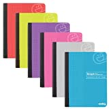 Graph Paper Composition Notebook, Hard Cover Graphing Notebook, 4 Squares Per Inch Graph Ruled Composition Notebook, Premium Quad Ruled Notebook, 100 Sheets, in Pink, Purple, Green, Blue, Red, Grey, Multicolor (6 Pack) - By Enday
