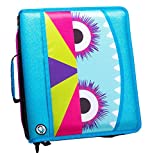 Case-it The Z Shape Zipper Binder - Two Binders in One - Double Sided 1.5 Inch D-Ring - Multiple Pockets - 500 Page Capacity - Comes with Shoulder Strap, Monster Design Z-176-ME