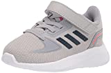 adidas Runfalcon 2.0 Running Shoe, Grey/Crew Navy/Silver, 1 US Unisex Little Kid