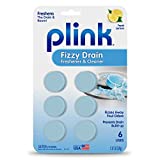 Plink Fizzy Drain Freshner, Prevents Buildup and Maintains a Clear Drain, Removes Drain Odor, Lemon Scent, 6 Tablets