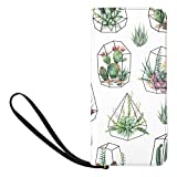 InterestPrint Women's Watercolor Cacti and Succulent Plants Clutch Wallet Handbag for Party Wedding Outdoor Sport
