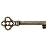 KY-3AB Skelton Key Reproduction Antique Brass Plated Hollow Barrel Key