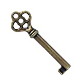 Replacement Skelton Key Reproduction Antique Brass Plated Hollow Barrel