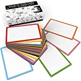 Attractivia 2.8 x 1.8 in Magnetic Small Blank Cards with Color Borders, Dry Erase Whiteboard Magnets, 40-Pack, Multipurpose White Erasable Labels to Write On for Office, Education, Home