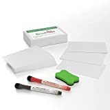 Magnetic Dry Erase Whiteboard Cards - Set of 30 (6x4 in) - Includes 30 Erasable Blank Whiteboard Sheets, 2 Markers and 1 Eraser