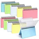 Koogel 500 pieces Index Cards, 10 Pads Ruled Notecards with Protective Covers 5 Colors Flash Cards with Spiral for Office Learning Note Taking To Do List