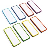 Availey 48 Pieces Magnetic Dry Erase Labels - Reusable Strips for Classroom Home Office Garage Refrigerator Blank Writable Erasable Cards Colored Border Name Tags Students Locker Shelf (3.2 x 1.2")