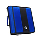 Case-It The Classic Zipper Binder - 2 Inch O-Rings - Multiple Pockets - 800 Sheet Capacity - Comes with Shoulder Strap - Blue D-251