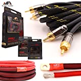 Elite Audio 4 Gauge 100% Copper Pro Amp Kit EA-PROK4 4000 Watt Complete OFC Amplifier Installation Wiring Kit w/ 20 feet 0 Ga Copper Wire, 2-Channel Copper RCA Interconnects, 12 Gauge OFC Speaker Wire