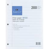 Loose Leaf Paper, Wide Ruled, 200 Sheets, 10-1/2" x 8", Lined Filler Paper, 3 Hole Punched For 3 Ring Binder, Writing & Office Paper, Perfect For College, K-12 or Homeschool - 200 Sheets