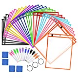 Dry Erase Pockets Sheet Protectors 30 Pack - Reusable & Oversized 10" x 13" - Clear Durable Plastic Sleeves with 12 Pens, 4 Erasers and 2 Rings for Classroom Organization, Teacher and School Supplies Dry Erase Pockets Sheet Protectors 30 Pack - Reusable & Oversized 10" x 13" - Clear Durable Plastic Sleeves with 12 Pens, 4 Erasers and 2 Rings for Classroom Organization, Teacher and School Supplies Dry Erase Pockets Sheet Protectors 30 Pack