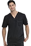 Dickies mens Generation Flex Utility V-neck medical scrubs shirts, Black, Large US