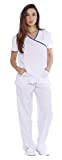 11145W Just Love Women's Scrub Sets / Medical Scrubs / Nursing Scrubs - M, White with Royal Blue Trim,White With Royal Blue Trim,Medium