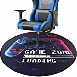 Yincimar Gaming Chair Mat for Hardwood Floor,Anti-Slip Floor Protector Game Controller Rubber Gaming Computer Chair Mat for Gaming Room Home Office Decor (Round 47 inches,Black)