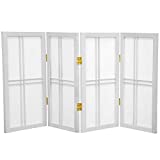 Oriental Furniture 2 ft. Tall Desktop Double Cross Shoji Screen - White - 4 Panels