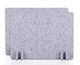 BUBOS Acoustic Desk Divider,Lightweight Desk Mounted Privacy Panel,Sound Absorbing Cubicle Desk Dividers, Acoustic Partitions,Can Reduce Noise and Visual Distractions21x 16inch (2Pack, Silver Grey)