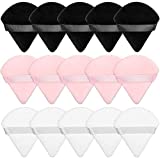 15 Pieces Triangular Powder Puff Pure Cotton Powder Puff Makeup Puff Short Plush Fan shaped Puff Soft Velour Makeup Powder Puff Beauty Tool for Loose Powder Foundation Contouring Cosmetic (pink)