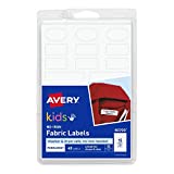 Avery No-Iron Kids Clothing Labels, Washer & Dryer Safe, Writable Fabric Labels, 45 Daycare Labels, 1 Pack (40700), White