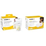 Medela Breast Milk Storage Bags 100 Count and Disposable Nursing Pads 120 Count, Breast Pump Accessories to Help Moms Begin and Continue Breastfeeding