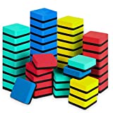 LOCONHA Dry Erase Erasers, 48 Pack Magnetic Whiteboard Dry Eraser Chalkboard Cleansers, Small Dry Erase Eraser, Magnetic Erasers