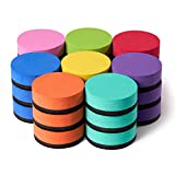 Favide 24 Pack Magnetic Whiteboard Dry Eraser Chalkboard Cleansers for Classroom, Home and Office (Round, 8 Color)