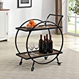 FirsTime & Co. Black and Brown Odessa Bar Cart, American Designed, 27.5 x 14 x 33 inches (70244)