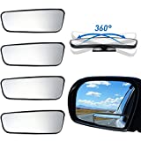 4 Pieces Blind Spot Mirror for Car Rear View Mirror Wide Angle Mirror HD Glass Convex Car Side Mirror Automotive Mirrors with Frame for Universal Car Truck SUV Accessories, Rectangular