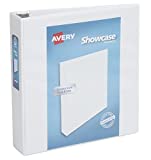 Avery Economy Showcase View 3 Ring Binder, 2" Round Rings, 1 White Binder (19701)