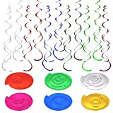 Swirl Decorations 36 Pack Foil Ceiling Hanging Party Swirl Decorations for Christmas Party Wedding Graduation Baby Shower Decorations
