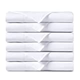Queen Flat Sheets Only- Pack of 6 - 1800 Thread Count - Ultra Soft Brushed Microfiber Fabric - Wrinkle & Fade Resistance Top Sheets for Hotel, Hospital, Massage use - Flat Bed Sheets Bulk Pack, White
