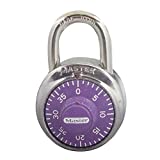 Master Lock 1514D Combination Padlock, 1-7/8 in. Wide with 3/4 in. Long Shackle, Purple Dial, 1.875"