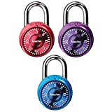 Master Lock 1533TRI Locker Lock Mini Combination Padlock, 3 Pack, Colors May Vary