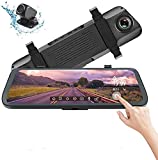 Acumen Mirror Dash Cam Digital Rear View Mirror 10'' Touch Screen, Dual Lens 1080P Full HD Cameras Parking Mode G-Sensor Loop-Recording Night Vision with 32GB SD Card (R1080P)