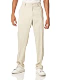 PGA TOUR Men's Flat Front Active Waistband Golf Pant, Silver Lining, 30W x 30L