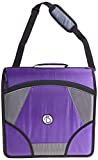 Case-it The King Sized Zip Tab Zipper Binder - 4 Inch D-Rings - 5 Subject File Folder - Multiple Pockets - 800 Sheet Capacity - Comes with Shoulder Strap - Purple D-186