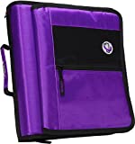 Case-it 2-Inch Round Ring Zipper Binder with Velcro Messenger Front, Purple, M-276-PUR