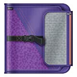 Mead 2 Inch Round Ring Binder, Sewn Fabric, 3 Tab Expanding File, 4 Pockets, Purple (29282BI7)