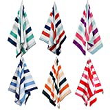 Exclusivo Mezcla 6-Pack Microfiber Quick Dry Beach Towel Set, Large Sand Free Beach Towel for Travel/ Camping/ Sports (30"x60") - Super Absorbent, Compact and Lightweight