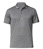COSSNISS Men's Dry Fit Golf Polo Shirt (L, Grey)