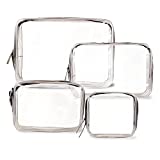 4 Pcs Clear Makeup Bags with Zipper, Travel Makeup Cosmetic Bag for Women Men, Makeup Bag for Travel, Bathroom