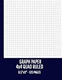 Graph Paper Quad Ruled 4x4 120 Pages: Non Perforated Sheets Great for Students