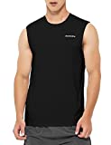 DEMOZU Men's Sleeveless Workout Shirt Swim Beach Pool Tank Top Big and Tall Quick Dry Swimming Athletic Gym Muscle Tank, Black, XXL