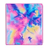 Yoobi 1" Binder Printed Tie-Dye Colorful | Holds Up to 220 Sheets | 3-Ring D-Ring Binder | 2 Interior Pockets | PVC Free, FSC Certified | 1.77 x 10.43 x 11.65