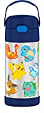 THERMOS FUNTAINER 12 Ounce Stainless Steel Vacuum Insulated Kids Straw Bottle, Pokemon