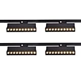 mirrea 20W Dimmable LED Array Track Lighting Heads Black Painted Compatible with Single Circuit H Type Track Rail CRI 90 Warm White 3000K Beam Angle 30 for Wall Art or Shop Window Pack of 4